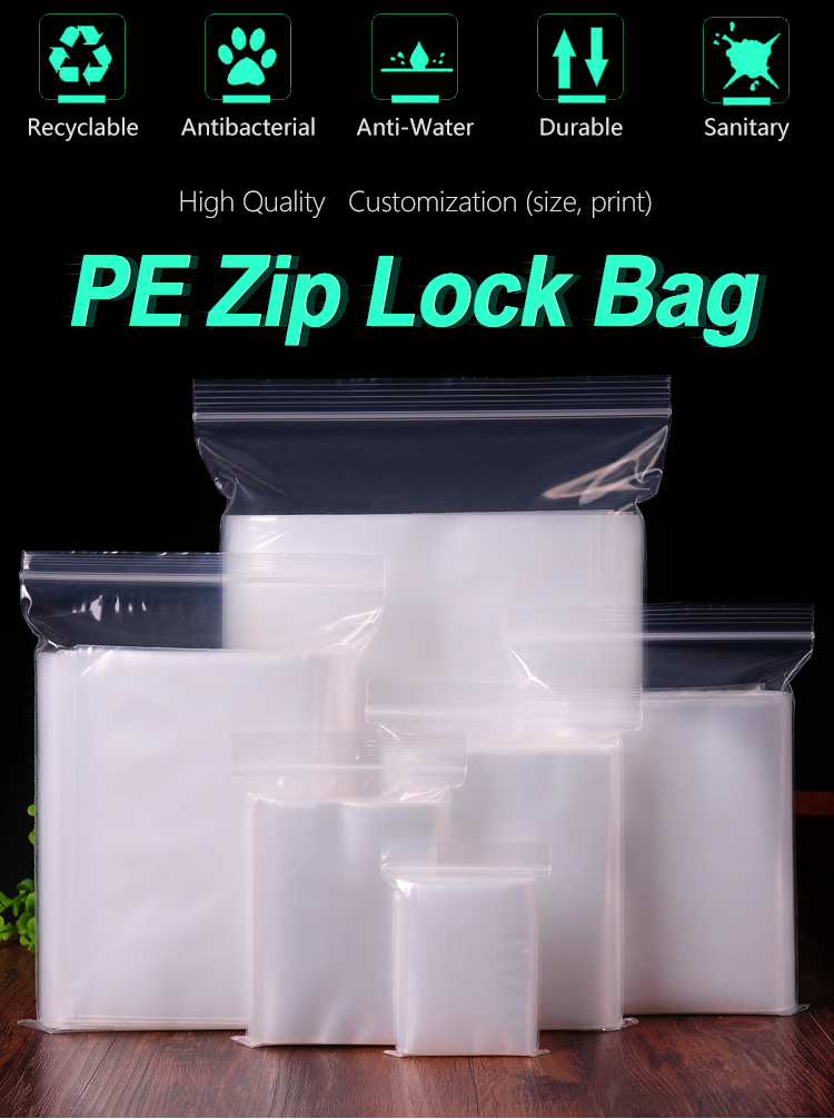 Eco-friendly Soft Plastic Recycled Ziplock Food Storage Bags