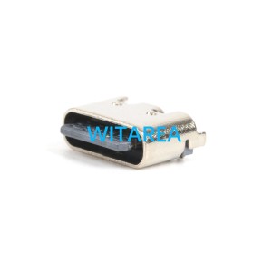 USB C母座 6PIN Type C母座立贴板上母头5.0mm高